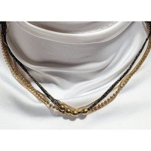 Sogoli Black And Gold Multilayer Necklace